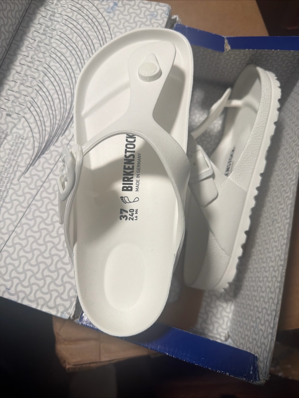 Birkenstock Gizeh EVA Rubber White Sandals Size 37 W6 M4 New In Box - Picture 3 of 7